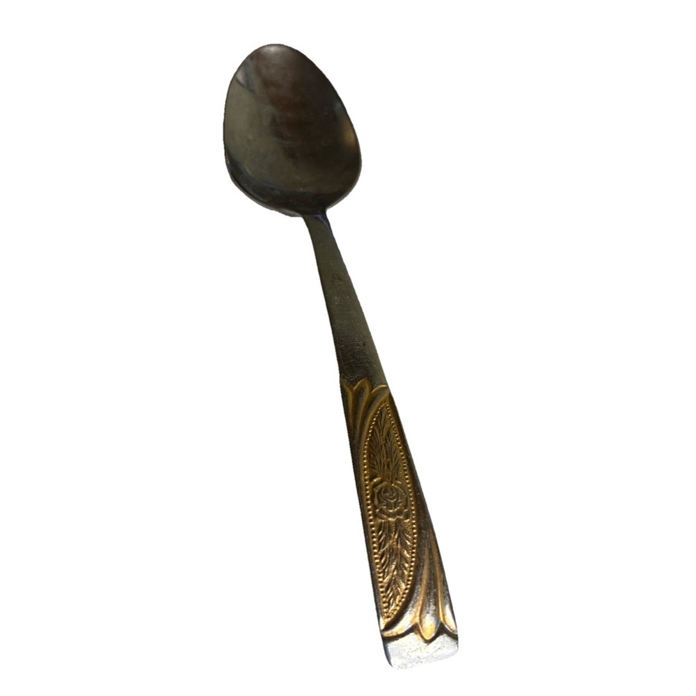 Inoxpran INX1‎ Teaspoon Stainless 18/10 Gold Tone Accents 5"